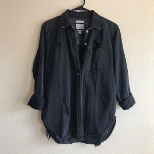 American Eagle denim button down shirt